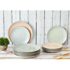 Bjorn 6 Assiettes à dessert Pattern Pastel rose pastel/bleu pastel/vert pastel - D.21 cm