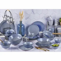Bjorn 6 Assiettes à dessert Pattern Dark blue bleu foncé - D.21 cm
