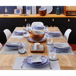 Bjorn 6 Assiettes à dessert Pattern Dark blue bleu foncé - D.21 cm