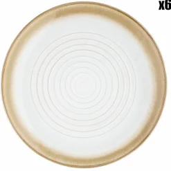 New Bjorn 6 Assiettes Cosmos beige/blanc nacré - D.27.5 cm