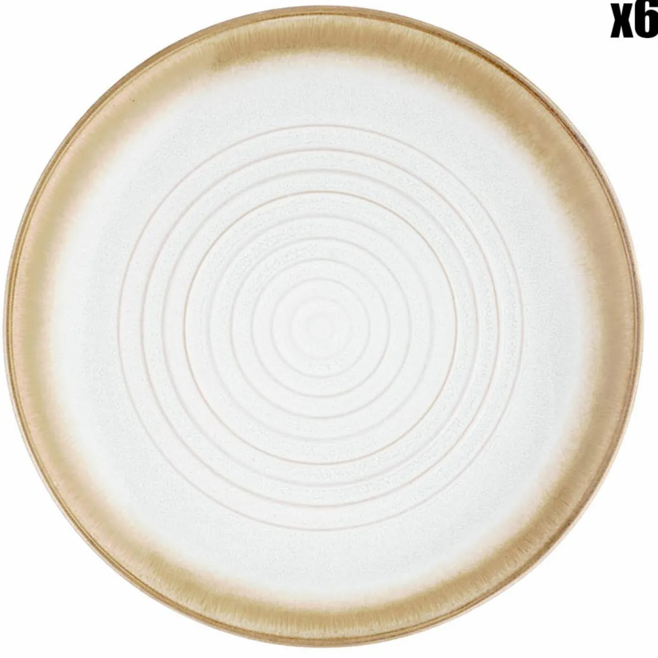New Bjorn 6 Assiettes Cosmos beige/blanc nacré - D.27.5 cm
