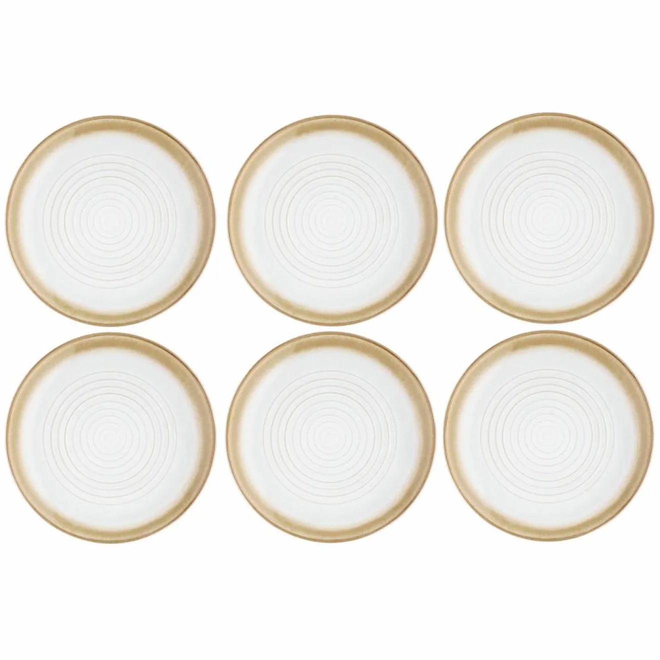 New Bjorn 6 Assiettes Cosmos beige/blanc nacré - D.27.5 cm