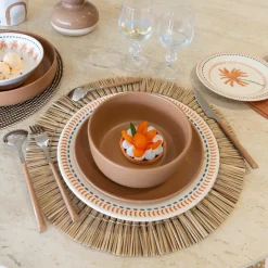 Clearance Novastyl 6 Assiettes CoupesArita 15Cm En GrèsMarron