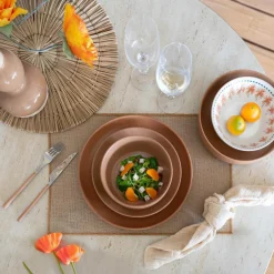 Clearance Novastyl 6 Assiettes CoupesArita 15Cm En GrèsMarron