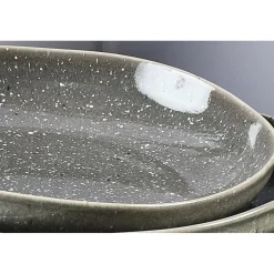 Bjorn 6 Assiettes creuses en Grès Stellar gris/anthracite - D.22.5 cm