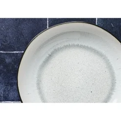 Bjorn 6 Assiettes creuses en Grès Iris blanc/ivoire - D.22.5 cm