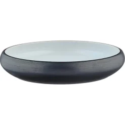 Best Bjorn 4 Assiettes creuses en Grès Gorumet blanc granité/noir onyx - D.21,5 cm