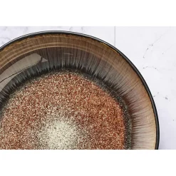 Outlet Bjorn 6 Assiettes creuses en Grès Iris beige/marron - D.22.5 cm