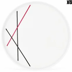 Fauchon 6 Assiettes creuses en Porcelaine Bistrot chef blanches - D.30 cm