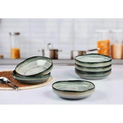 Bjorn 6 Assiettes Creuses Genesis bleu/gris/kaki - 100 cl