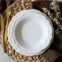 Novastyl 6 Assiettes CreusesCharlotte 22Cm En GrèsBlanc