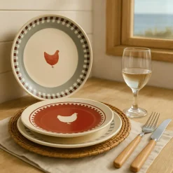 Novastyl 6 Assiettes CreusesGallina 20Cm En Grès