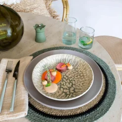 Clearance Novastyl 6 Assiettes CreusesJade 20.5Cm En Grès