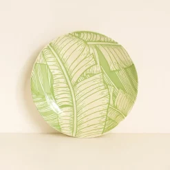 Novastyl 6 Assiettes CreusesLeaves 20.5CmEn Grès Vert