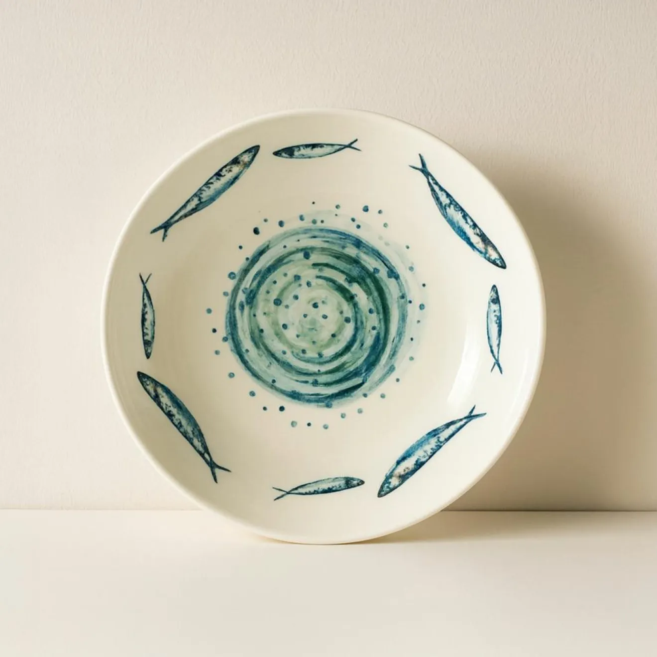 Novastyl 6 Assiettes CreusesSardine 21.5Cm EnFaience