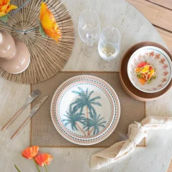 Novastyl 6 Assiettes CreusesTropique 21.5Cm En Grès