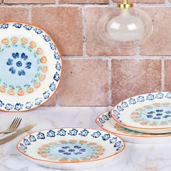 Hot Bjorn 4 Assiettes de Cuisine en Porcelaine Napoli multicolore - D.27 cm