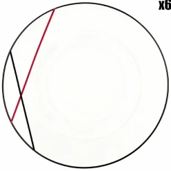 Fauchon 6 Assiettes dessert en Porcelaine Bistrot chef blanches - D.22 cm