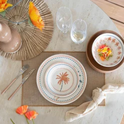 Novastyl 6 Assiettes ÀDessert Tropique 18Cm EnGrès