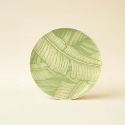 Novastyl 6 Assiettes DessertLeaves 20Cm En Grès Vert