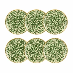 Novastyl 6 Assiettes DessertsHéraclée 19Cm En GrèsDécor Vert
