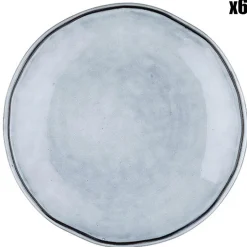 Bjorn 6 Assiettes en Grès Cloud gris clair - D.16 cm