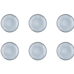 Bjorn 6 Assiettes en Grès Cloud gris clair - D.16 cm