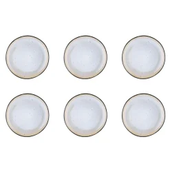 Bjorn 6 Assiettes en Grès dessert Iris blanc/ivoire - D.21.5 cm