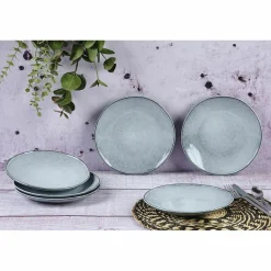 Bjorn 6 Assiettes en Grès dessert Cloud gris clair - D.21.5 cm