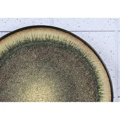 Bjorn 6 Assiettes en Grès dessert Iris beige/marron - D.21.5 cm