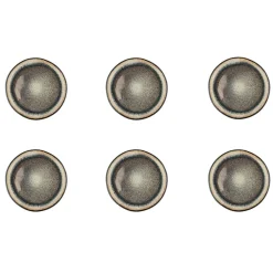 Bjorn 6 Assiettes en Grès dessert Iris beige/marron - D.21.5 cm