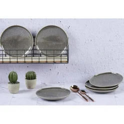Online Bjorn 6 Assiettes en Grès dessert Stellar gris/anthracite - D.22 cm