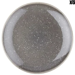 Online Bjorn 6 Assiettes en Grès dessert Stellar gris/anthracite - D.22 cm