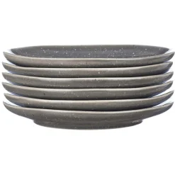Online Bjorn 6 Assiettes en Grès dessert Stellar gris/anthracite - D.22 cm