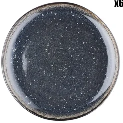 Best Bjorn 6 Assiettes en Grès dessert Iris bleu foncé - D.21.5 cm