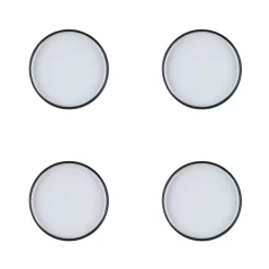 Clearance Bjorn 4 Assiettes en Grès Gourmet blanc granité/noir onyx - D.15 cm