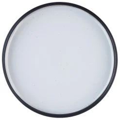 Clearance Bjorn 4 Assiettes en Grès Gourmet blanc granité/noir onyx - D.15 cm