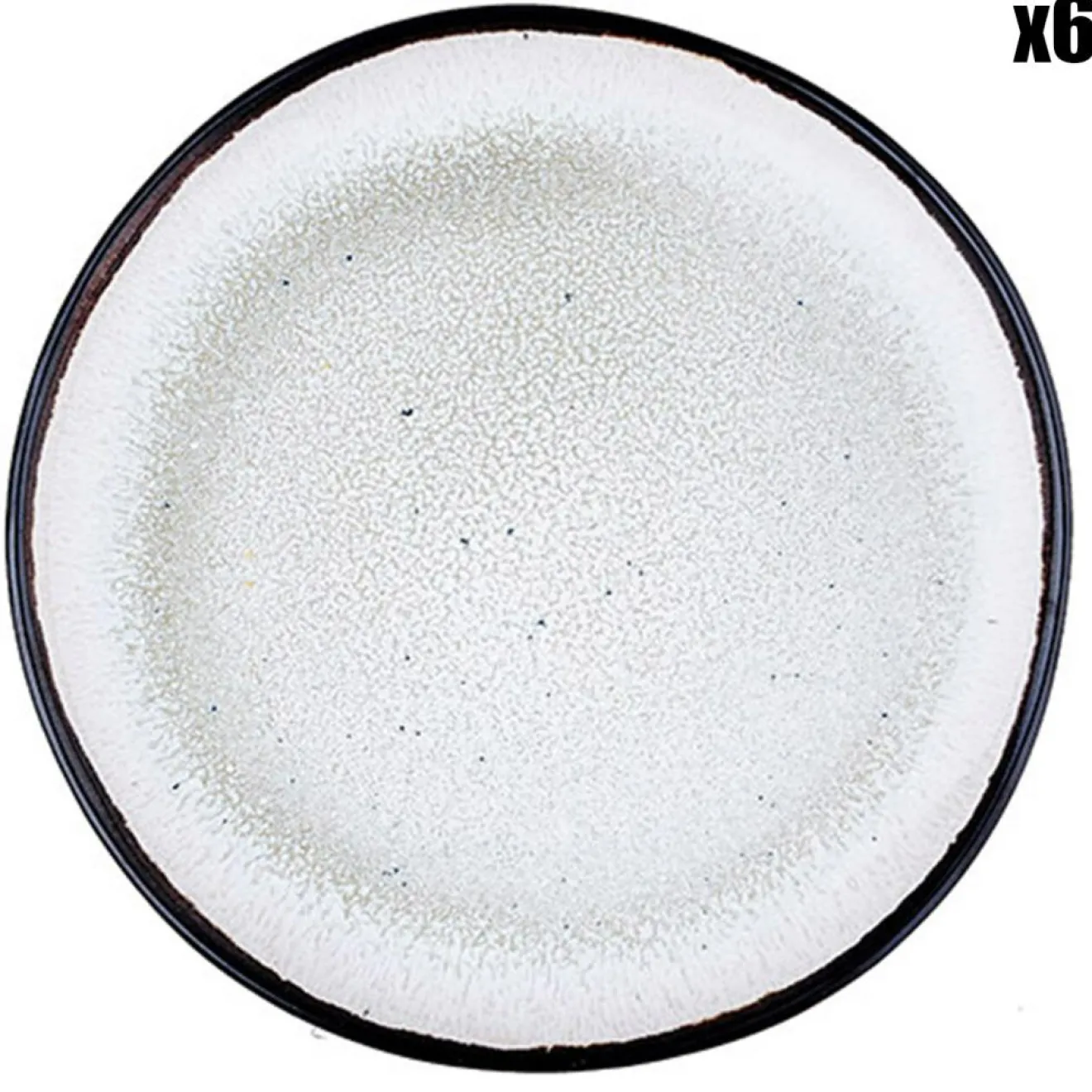 Online Bjorn 6 Assiettes en Grès Iris blanc/ivoire - D.16 cm