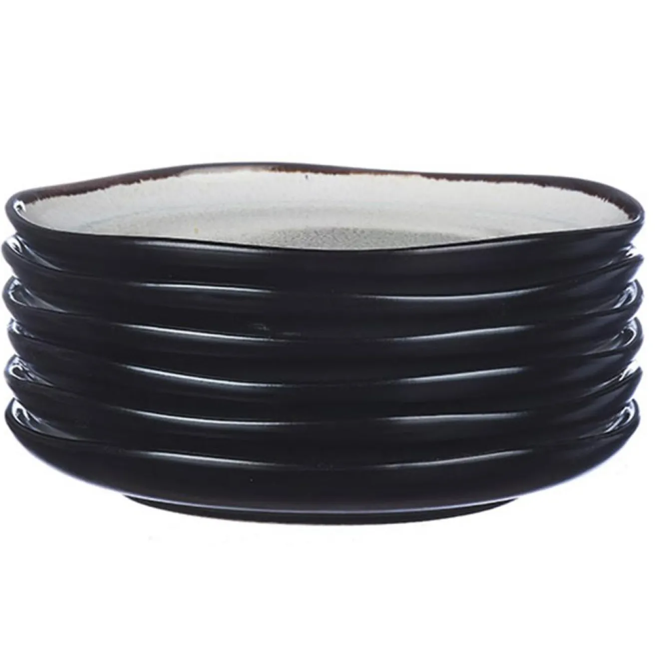 Online Bjorn 6 Assiettes en Grès Iris blanc/ivoire - D.16 cm