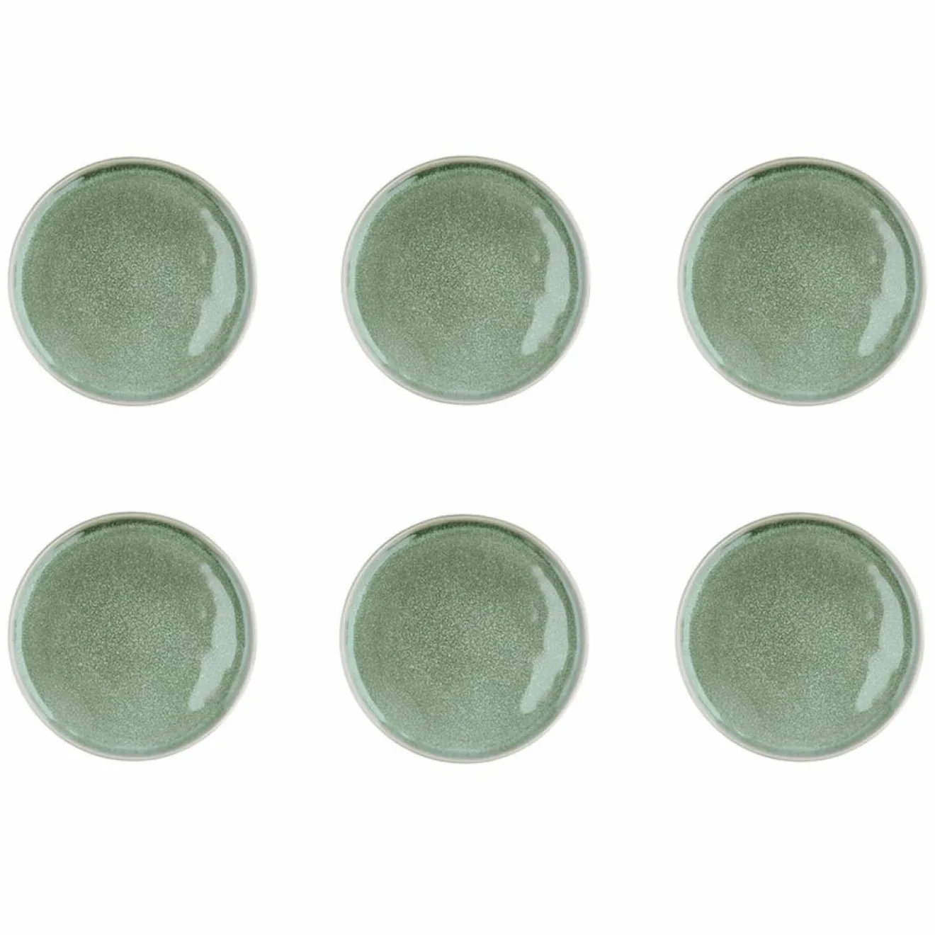 Bjorn 6 Assiettes en Grès Magma vertes - D.20 cm