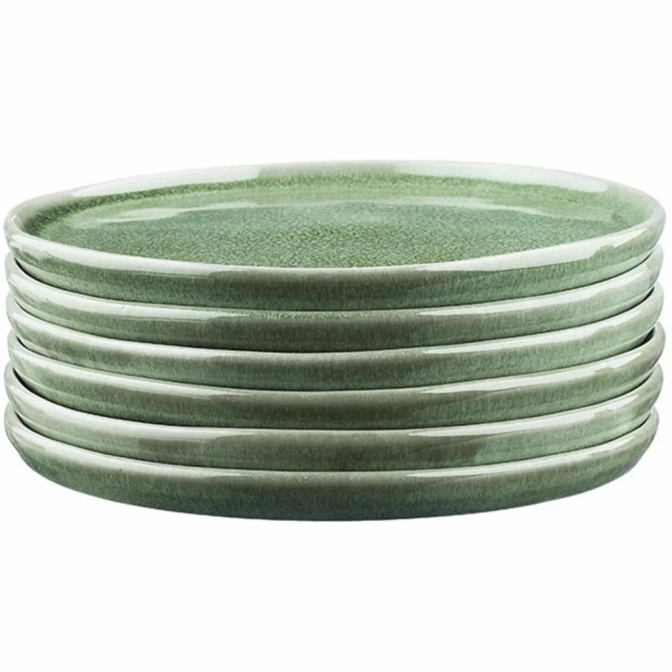 Bjorn 6 Assiettes en Grès Magma vertes - D.20 cm
