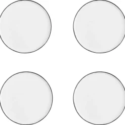 Sale Bjorn 4 Assiettes en Grès Pure blanc neige - D.21 cm