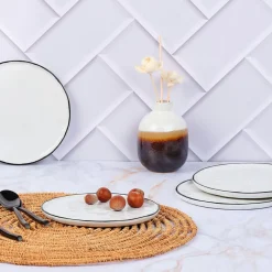 New Bjorn 4 Assiettes en Grès Pure blanc neige - D.16 cm