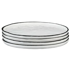 New Bjorn 4 Assiettes en Grès Pure blanc neige - D.16 cm
