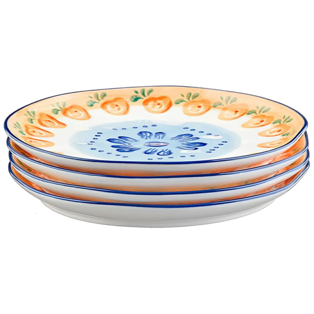 Bjorn 4 Assiettes en Porcelaine Napoli multicolores - D.20 cm