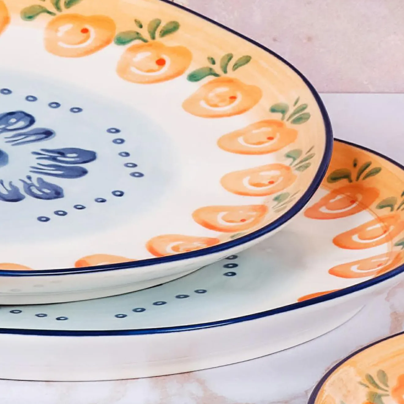 Bjorn 4 Assiettes en Porcelaine Napoli multicolores - D.20 cm