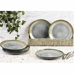 Bjorn 6 Assiettes Genesis bleu/gris kaki - D.27 cm