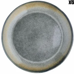 Bjorn 6 Assiettes Genesis bleu/gris kaki - D.27 cm