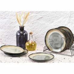 Hot Bjorn 6 Assiettes Genesis bleu/gris kaki - D.20.5 cm