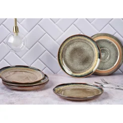 Outlet Bjorn 6 Assiettes Genesis marron volcanique - D.27 cm
